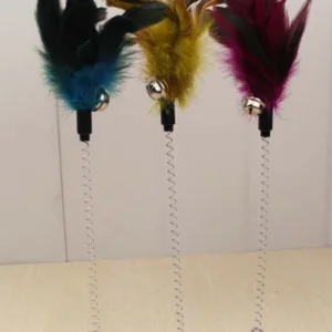 Jouet pour chat plumes avec ventouse 35 cm - 1 pc